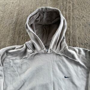 VINTAGE Y2K TAN ESSENTIAL NIKE HOODIE BAGGY SILVER TAG SPORTSWEAR MENS XXL